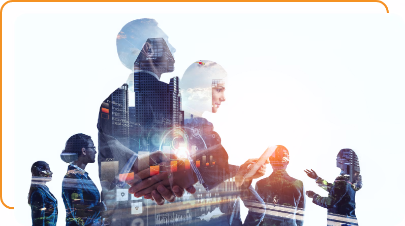 composite image of business people discussing a proposal